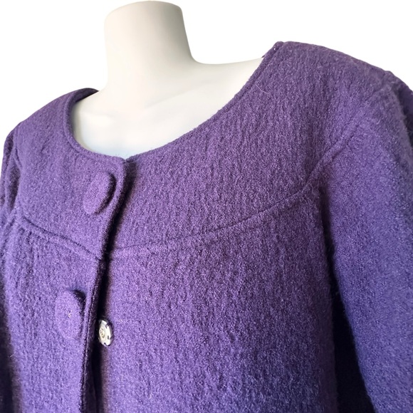 Wool Elbow Sleeve Cardigan / Coat Large Snap Closures Classic Oversized Small - Picture 7 of 10